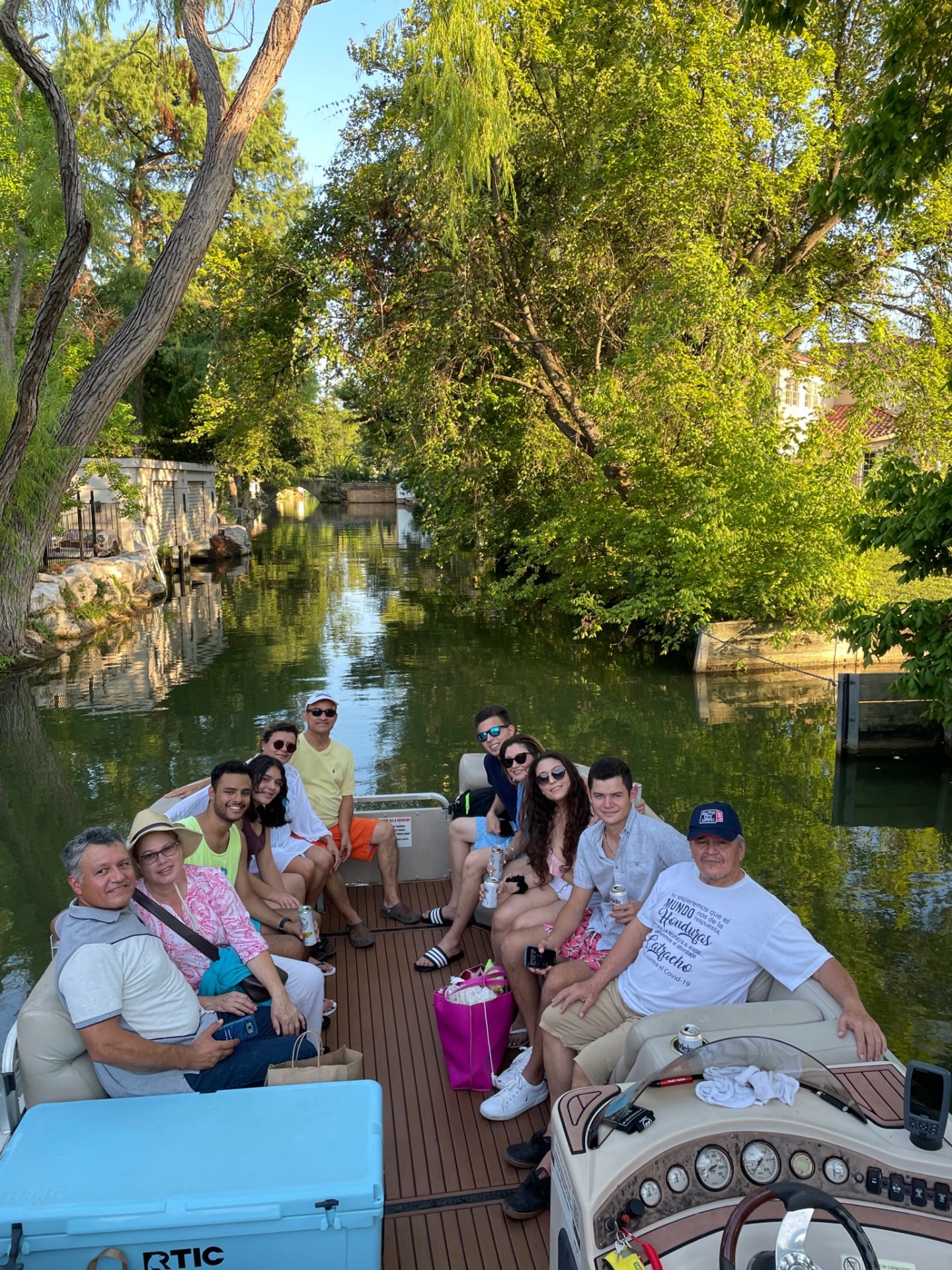 a group of people sitting on a bench